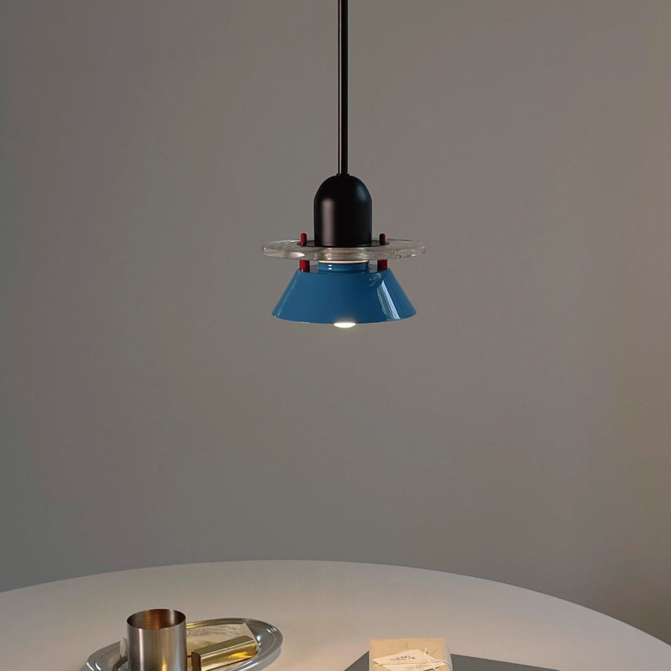 Glashütte Pendant Light | Metal & Acrylic | Black with Colorful Shades