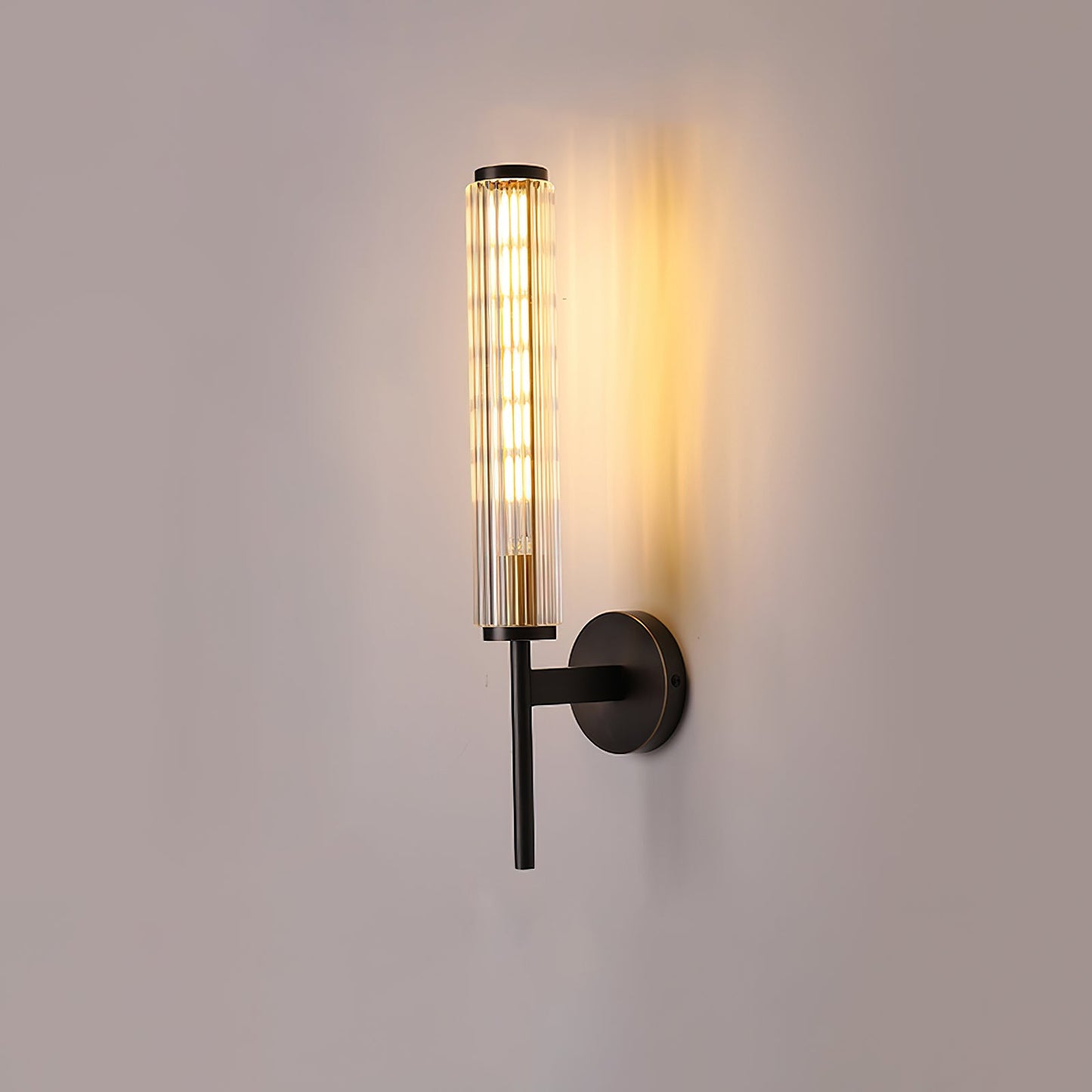 Glass Wall Light | Brass | Clear Shade