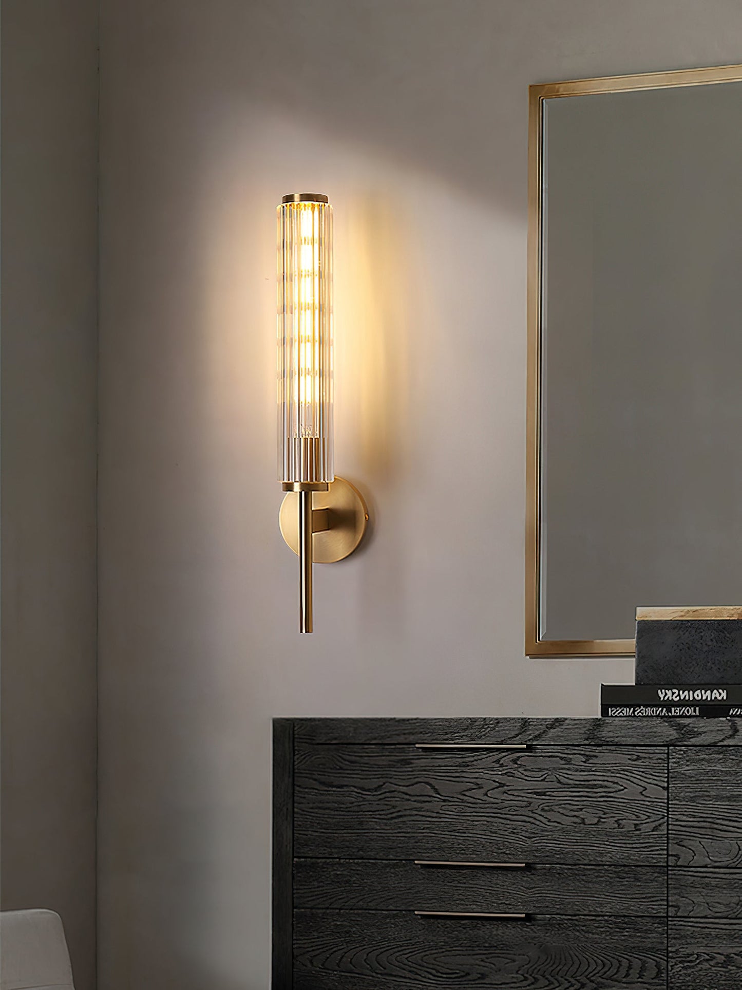 Glass Wall Light | Brass | Clear Shade