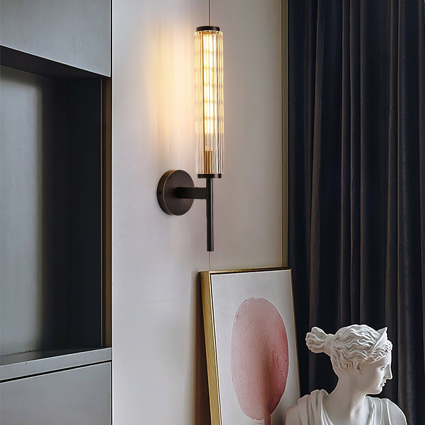 Glass Wall Light | Brass | Clear Shade