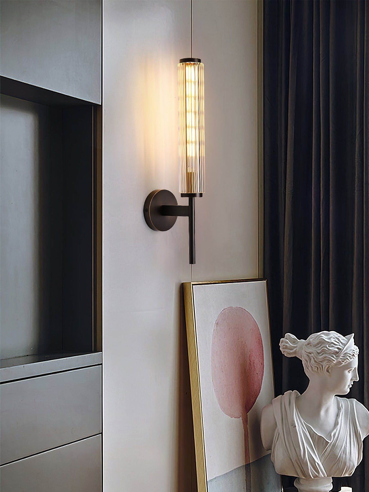 Glass Wall Light | Brass | Clear Shade