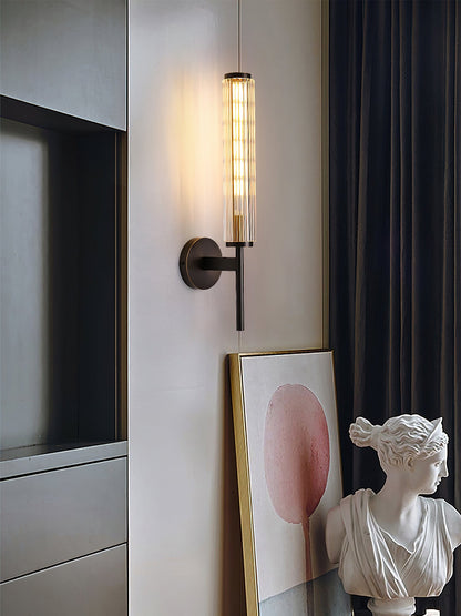 Glass Wall Light | Brass | Clear Shade