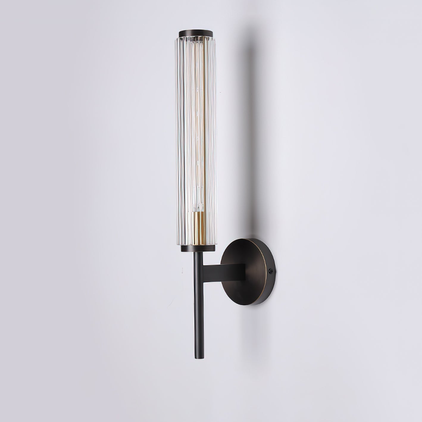 Glass Wall Light | Brass | Clear Shade