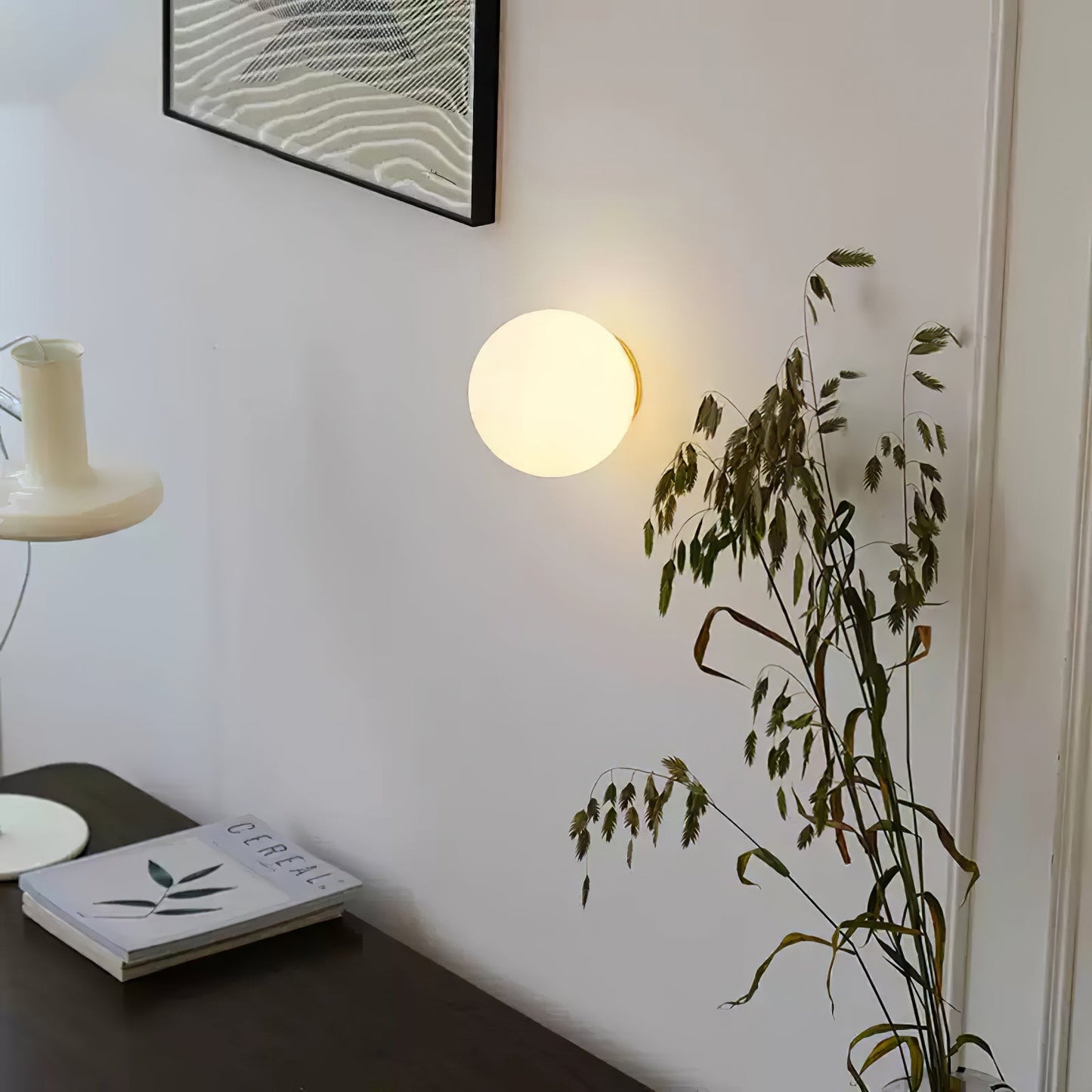 Glass Mini Orb Wall Lamp | Iron, Glass | White