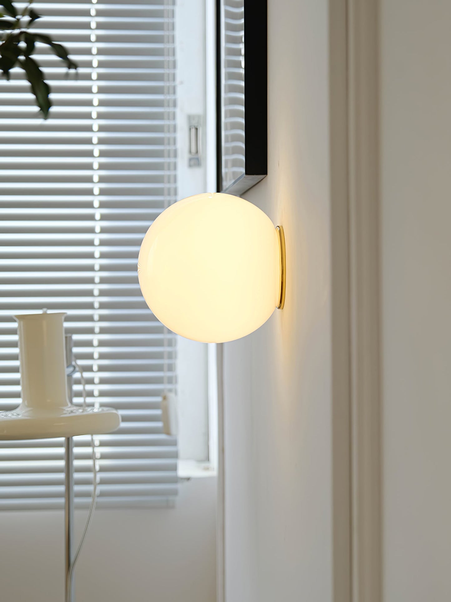 Glass Mini Orb Wall Lamp | Iron, Glass | White