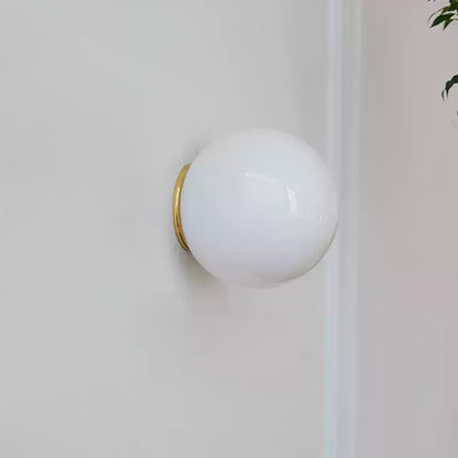 Glass Mini Orb Wall Lamp | Iron, Glass | White
