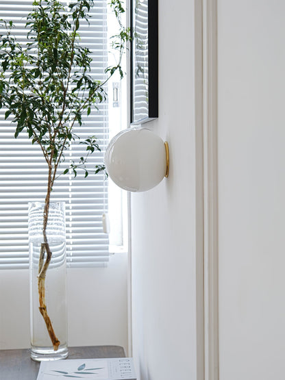 Glass Mini Orb Wall Lamp | Iron, Glass | White