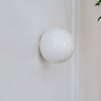 Glass Mini Orb Wall Lamp | Iron, Glass | White