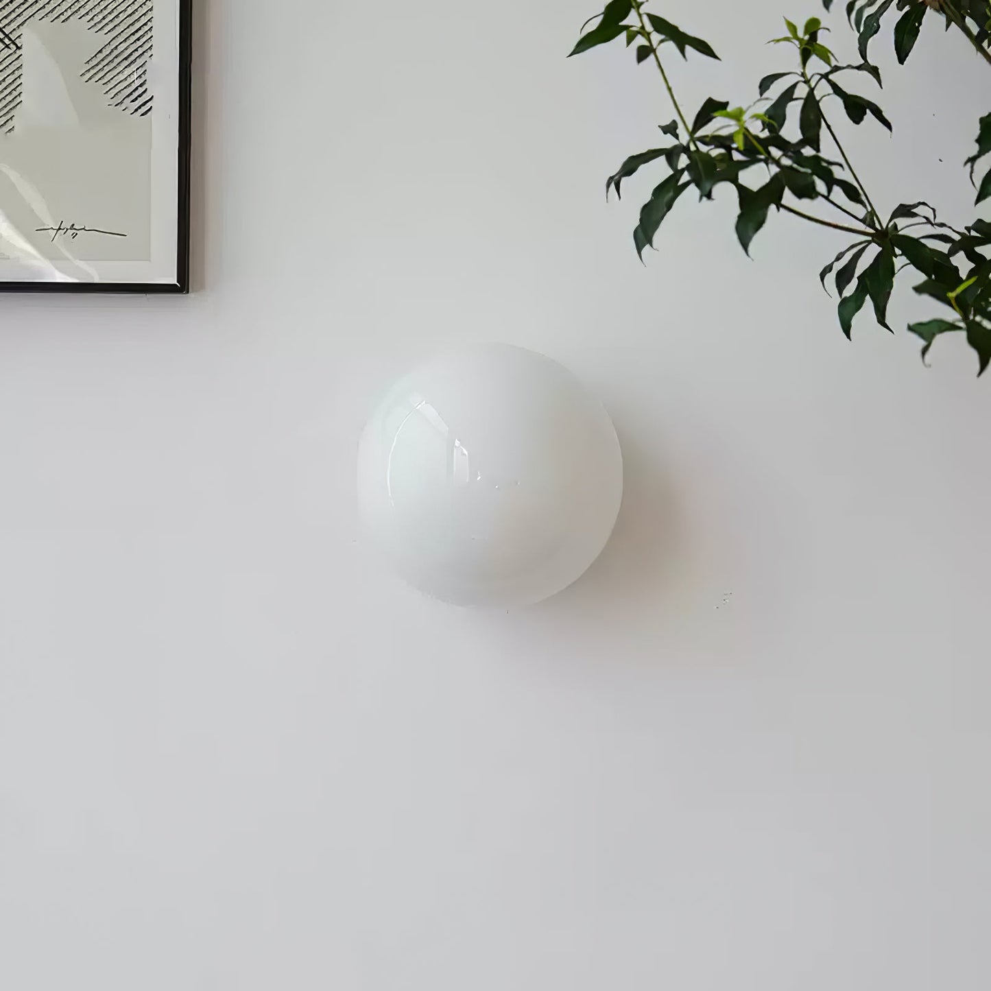 Glass Mini Orb Wall Lamp | Iron, Glass | White