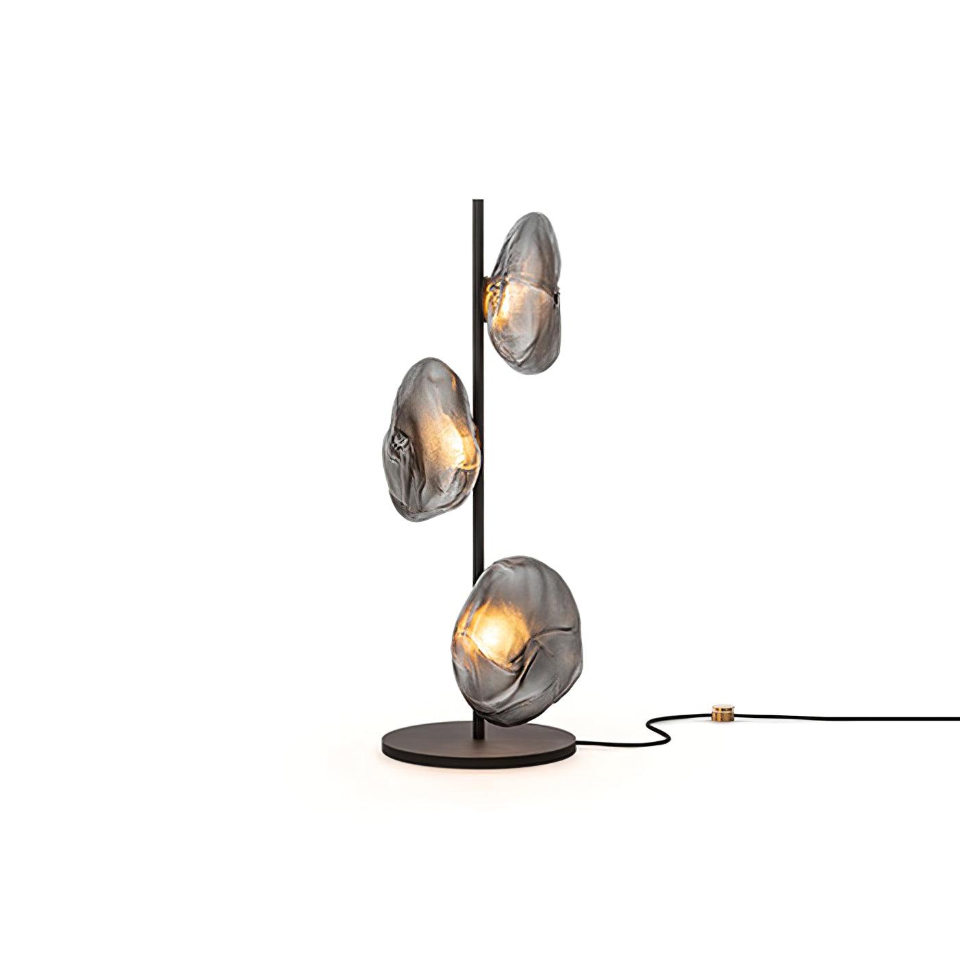 Glass Table Lamp | Handcrafted Glass Shades | Clear or Smokey Gray