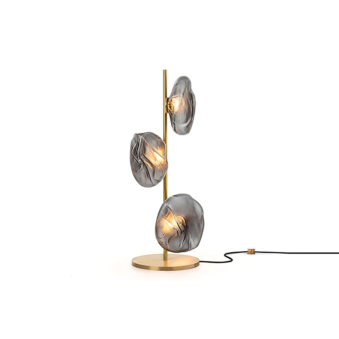Glass Table Lamp | Handcrafted Glass Shades | Clear or Smokey Gray
