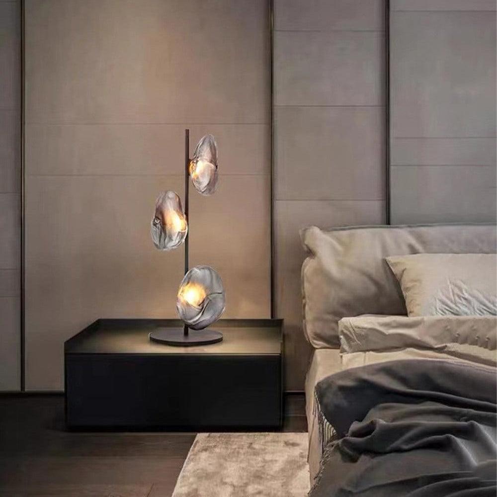 Glass Table Lamp | Handcrafted Glass Shades | Clear or Smokey Gray
