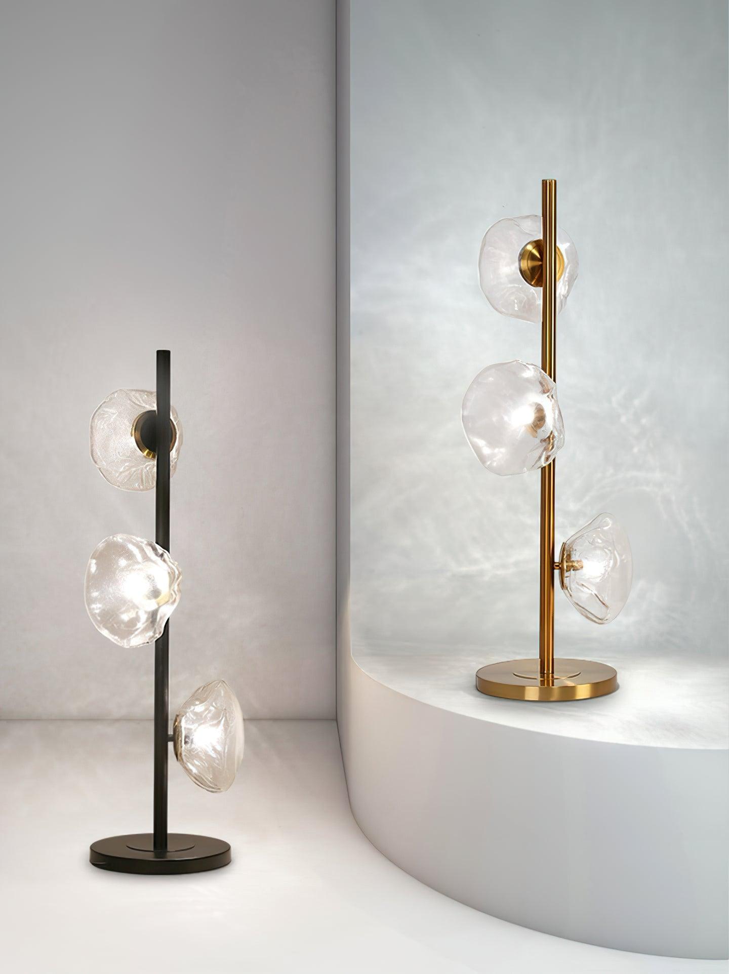 Glass Table Lamp | Handcrafted Glass Shades | Clear or Smokey Gray
