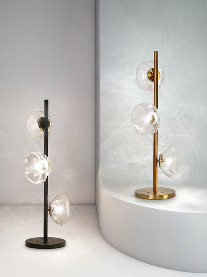 Glass Table Lamp | Handcrafted Glass Shades | Clear or Smokey Gray
