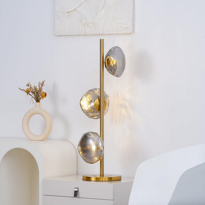 Glass Table Lamp | Handcrafted Glass Shades | Clear or Smokey Gray