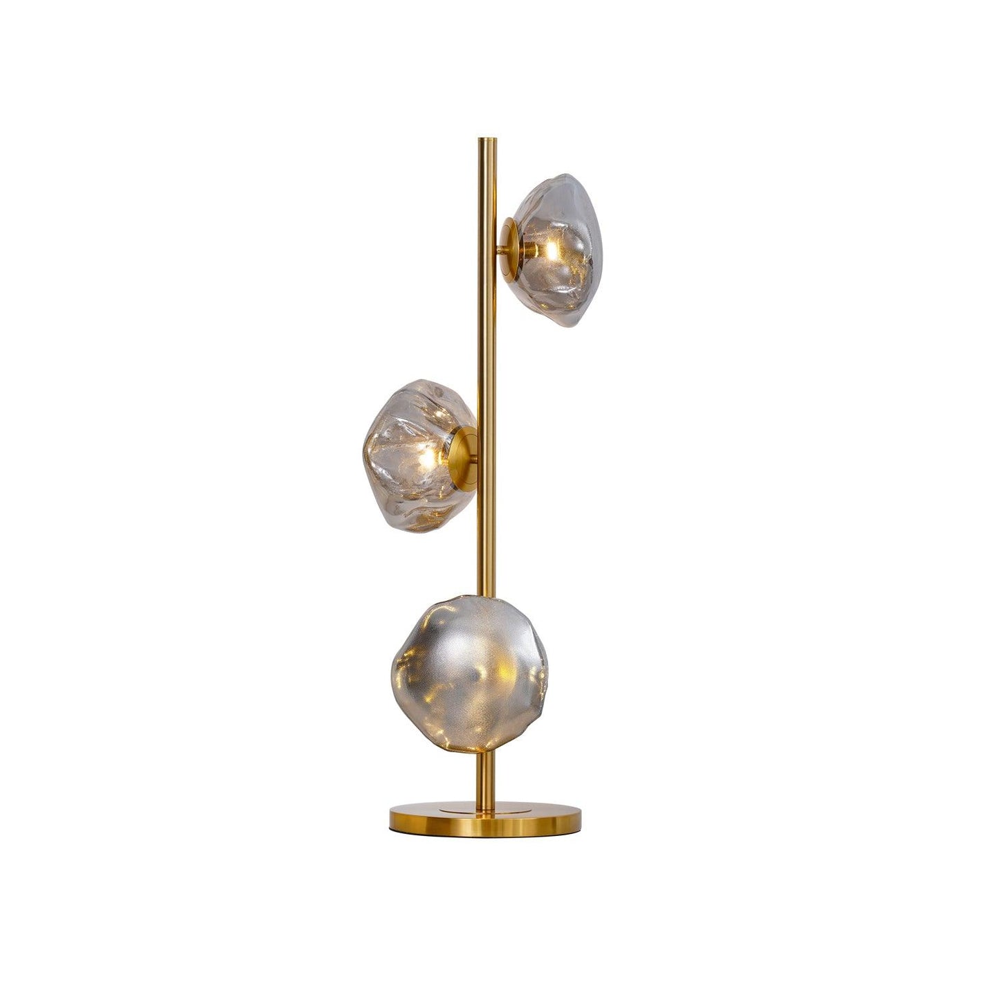 Glass Table Lamp | Handcrafted Glass Shades | Clear or Smokey Gray