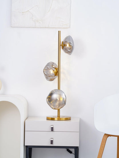 Glass Table Lamp | Handcrafted Glass Shades | Clear or Smokey Gray