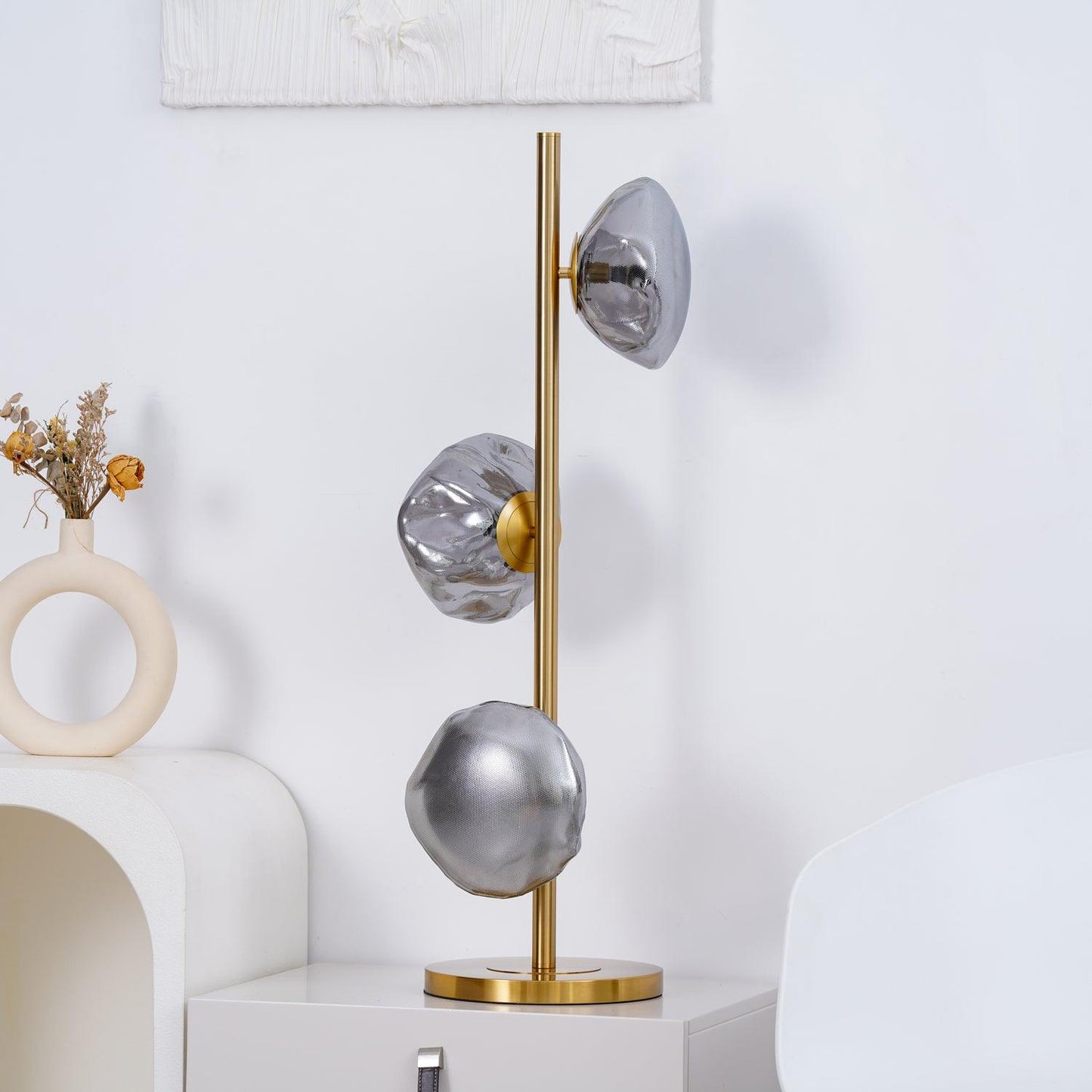 Glass Table Lamp | Handcrafted Glass Shades | Clear or Smokey Gray