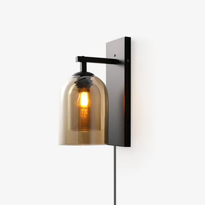 Glass Wall Lamp | Metal & Glass | Smoke Grey & Amber