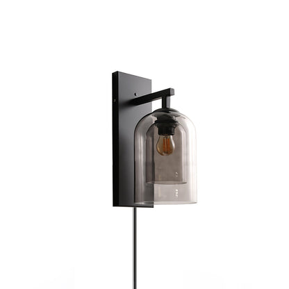 Glass Wall Lamp | Metal & Glass | Smoke Grey & Amber