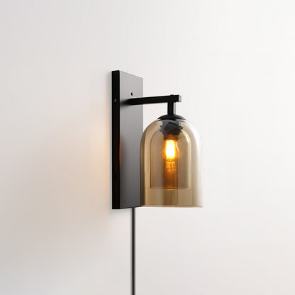 Glass Wall Lamp | Metal & Glass | Smoke Grey & Amber