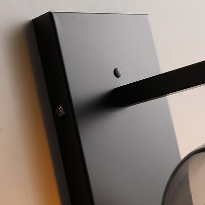 Glass Tubular Wall Lamp | Metal & Glass | Smoke Grey & Amber