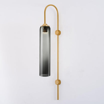 Glass Wall Lamp Set | Mouth-Blown Glass | 2-Pack Black & Gold