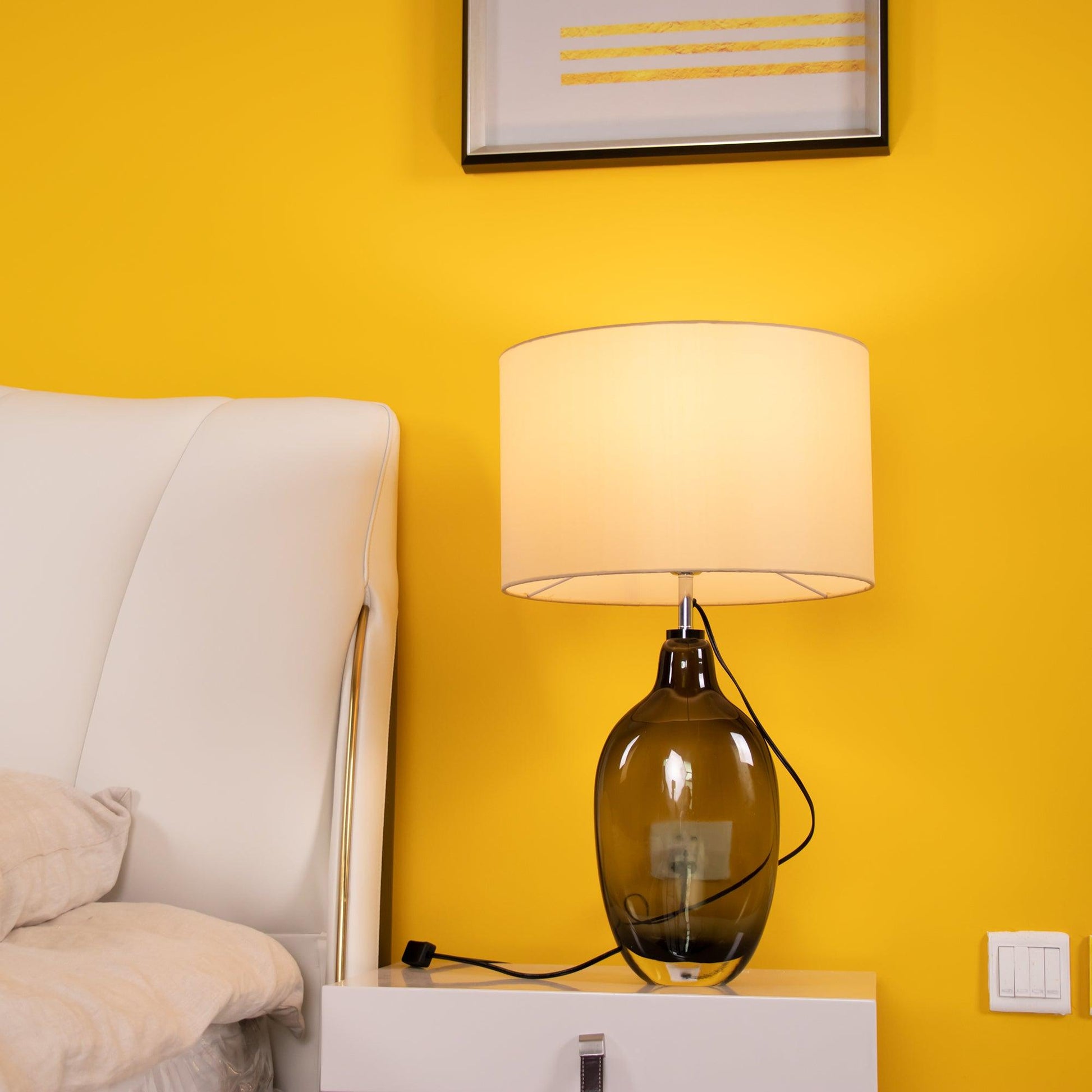 Crystal Table Lamp | Premium Metal & Crystal | Smoky Finish
