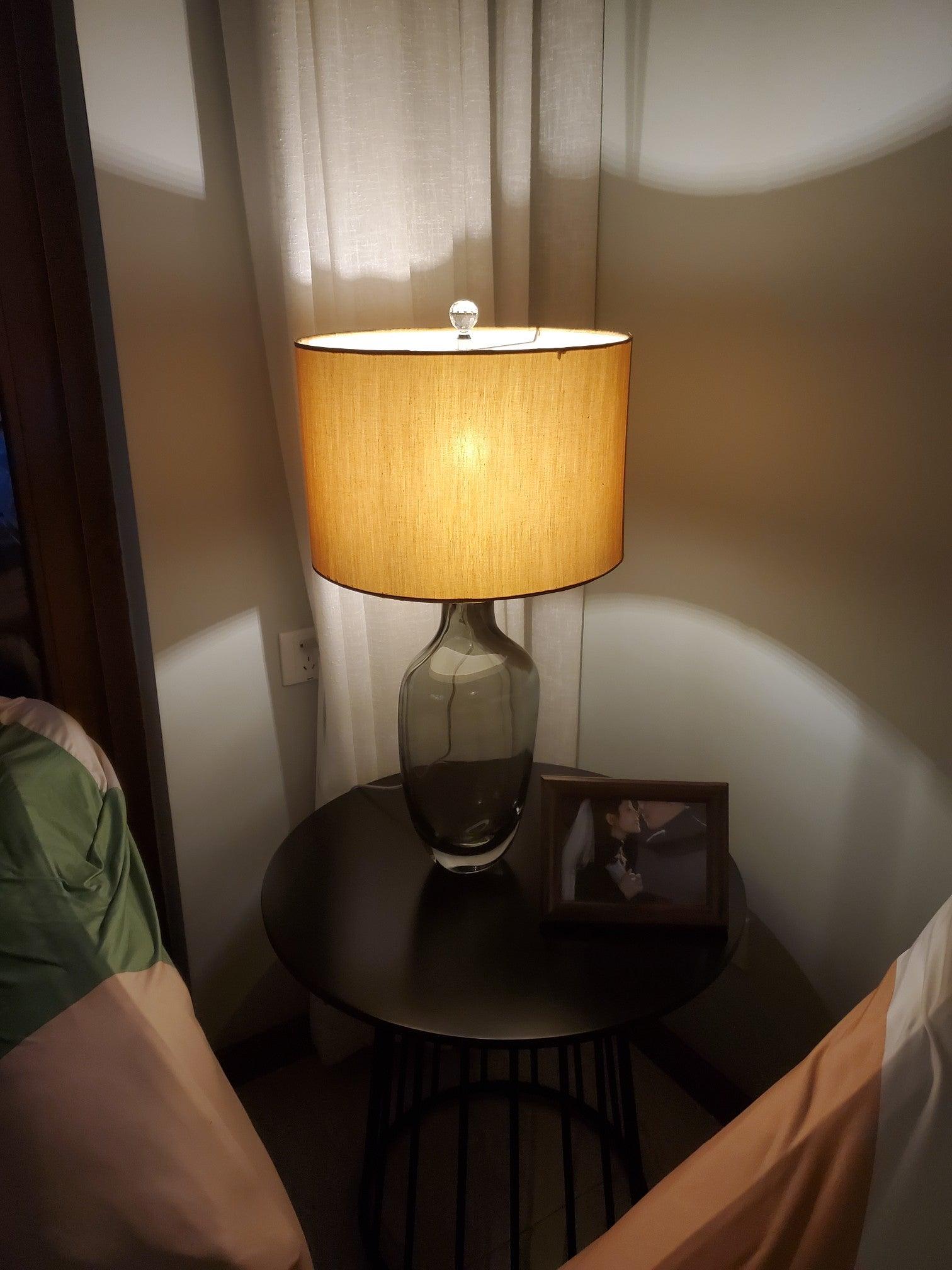 Crystal Table Lamp | Premium Metal & Crystal | Smoky Finish