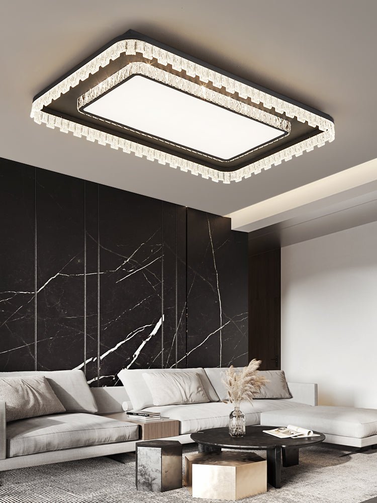 Glimmer Crystal Ceiling Light | Crystal & Metal | Black