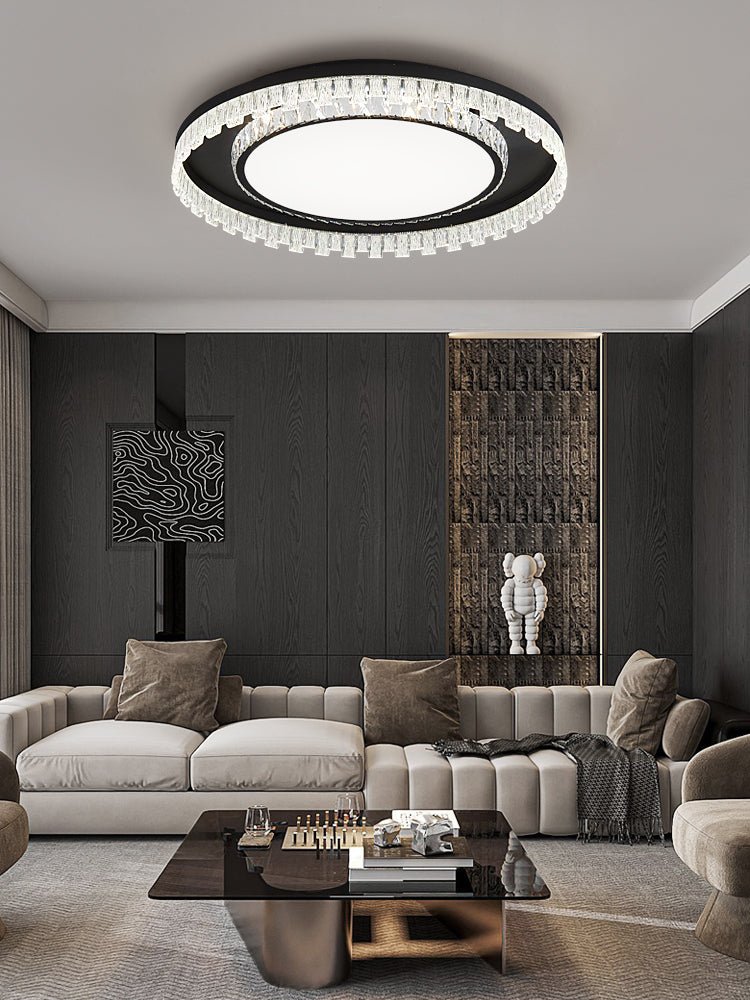 Glimmer Crystal Ceiling Light | Crystal & Metal | Black