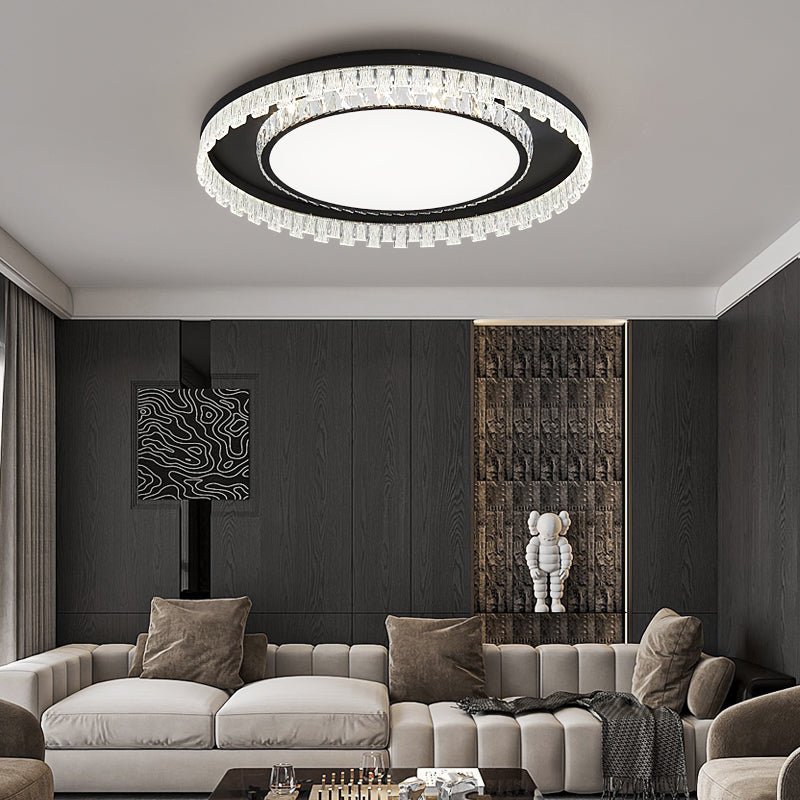 Glimmer Crystal Ceiling Light | Crystal & Metal | Black