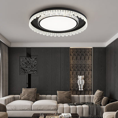 Glimmer Crystal Ceiling Light | Crystal & Metal | Black