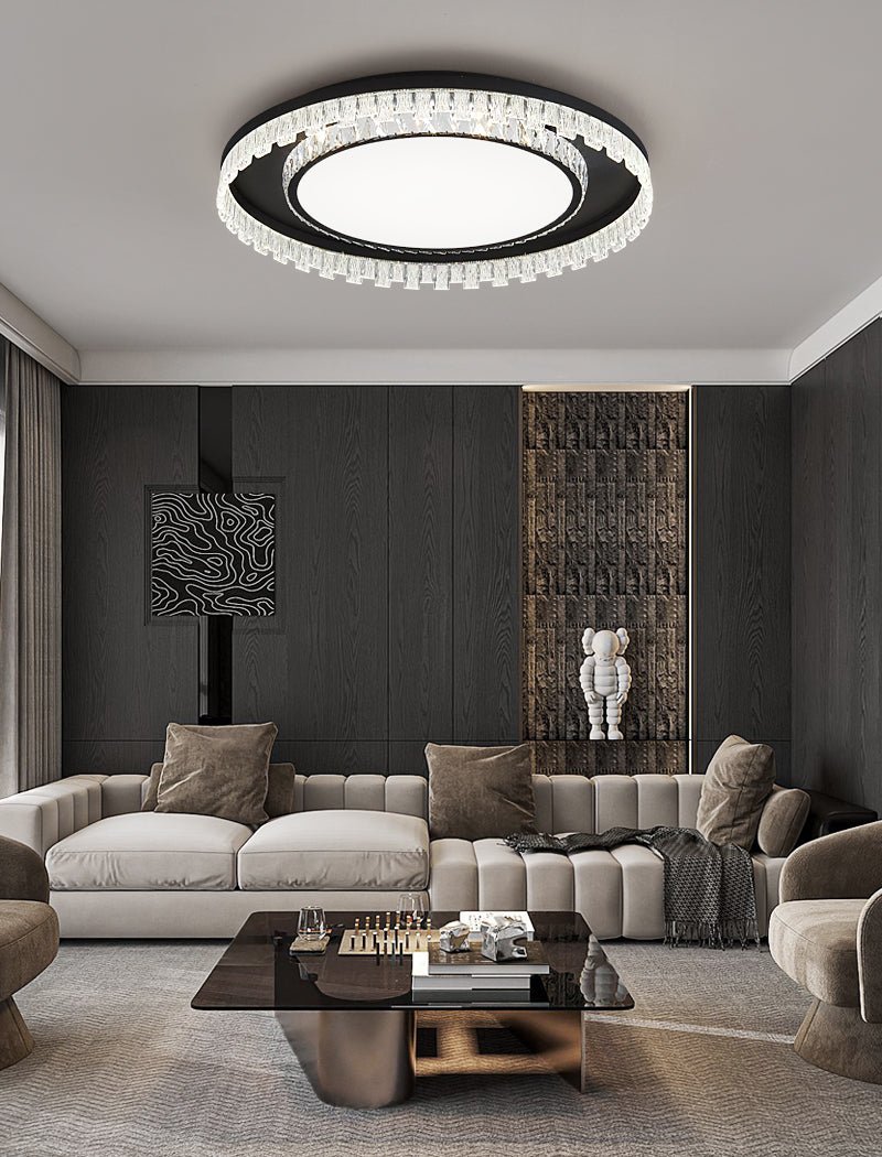 Glimmer Crystal Ceiling Light | Crystal & Metal | Black