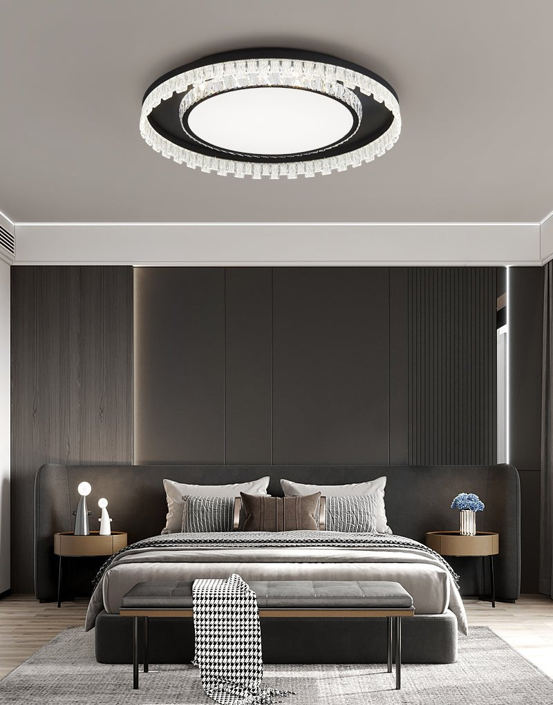 Glimmer Crystal Ceiling Light | Crystal & Metal | Black