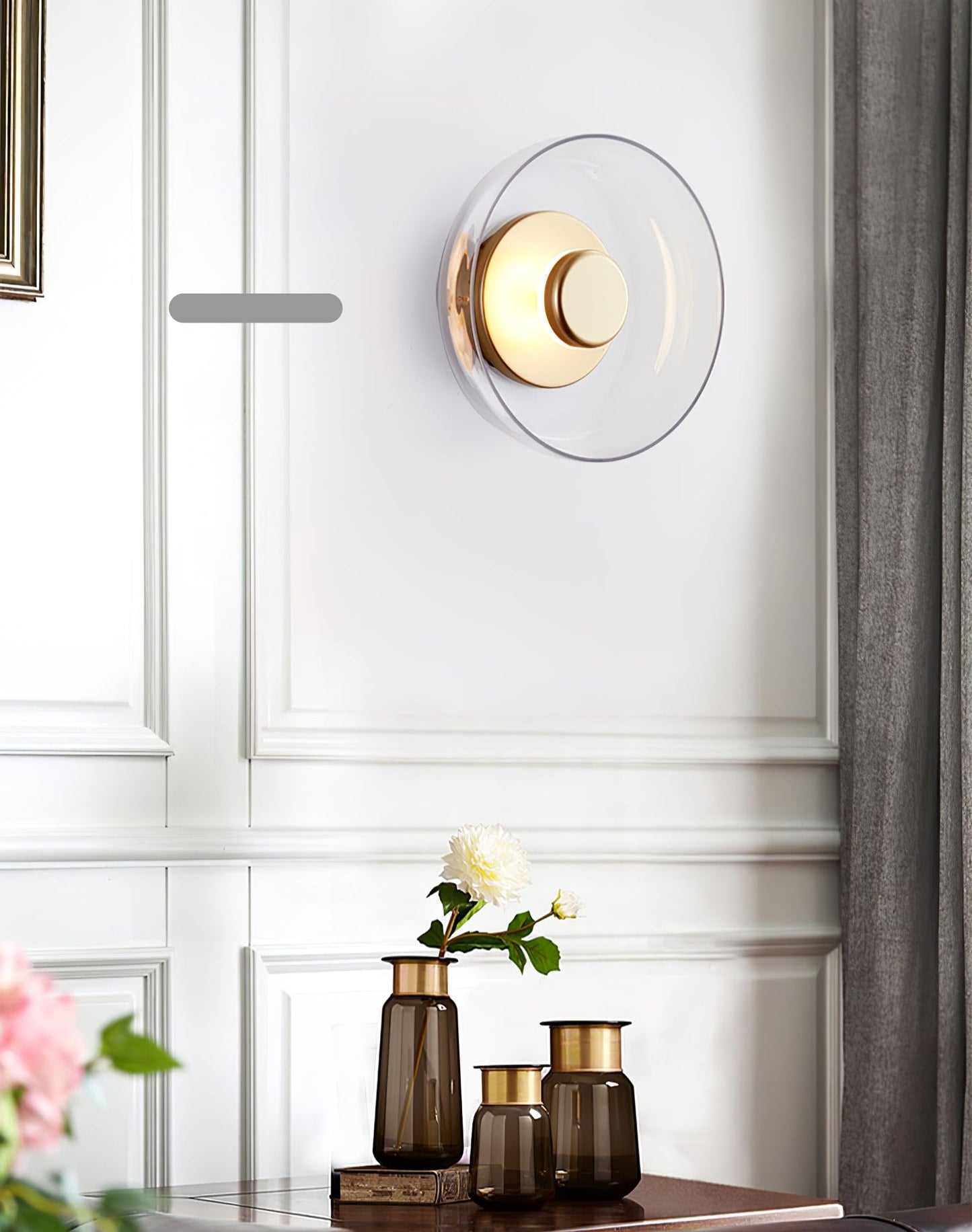Glimmera Wall Light | Brass & Glass | 10cm Diameter