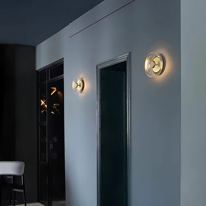 Glimmera Wall Light | Brass & Glass | 10cm Diameter