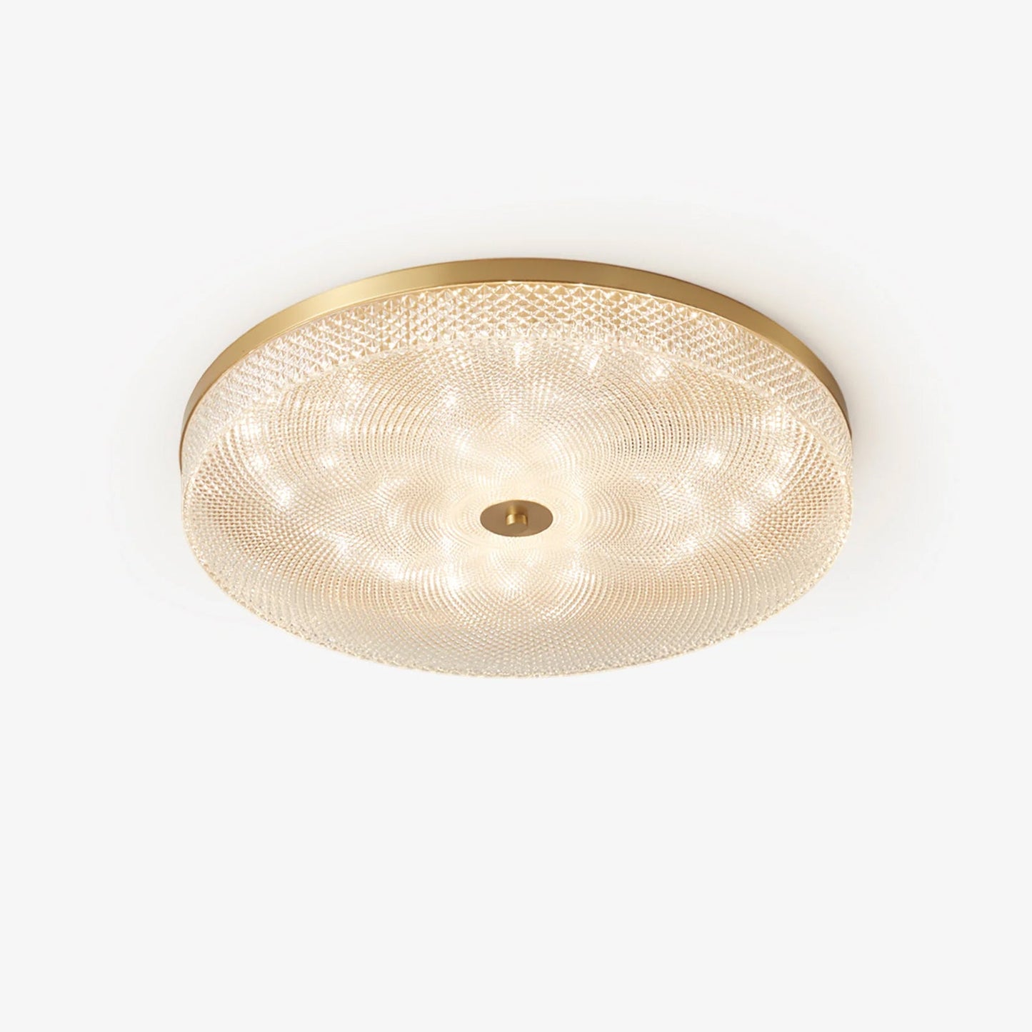 Glimmering Striped Ceiling Light | Brass, Acrylic, Metal | Gold Trim
