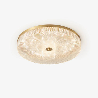 Glimmering Striped Ceiling Light | Brass, Acrylic, Metal | Gold Trim