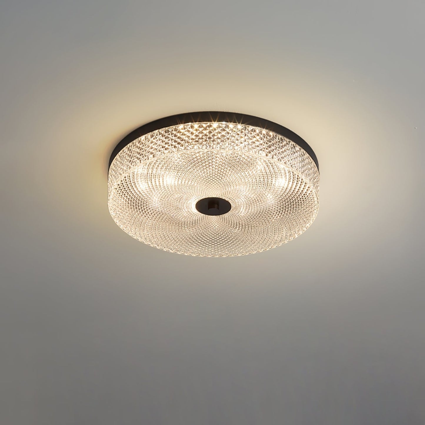 Glimmering Striped Ceiling Light | Brass, Acrylic, Metal | Gold Trim