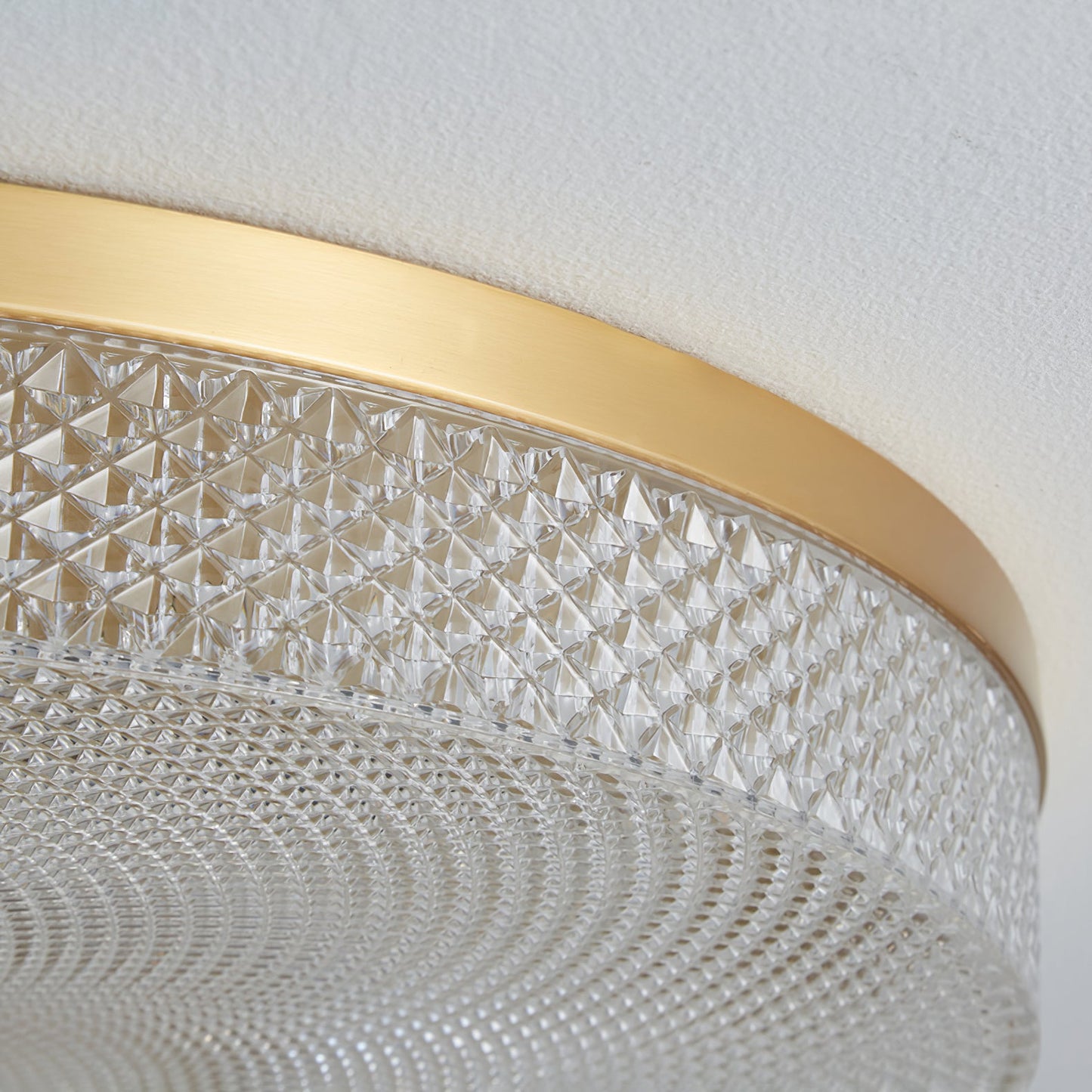 Glimmering Striped Ceiling Light | Brass, Acrylic, Metal | Gold Trim