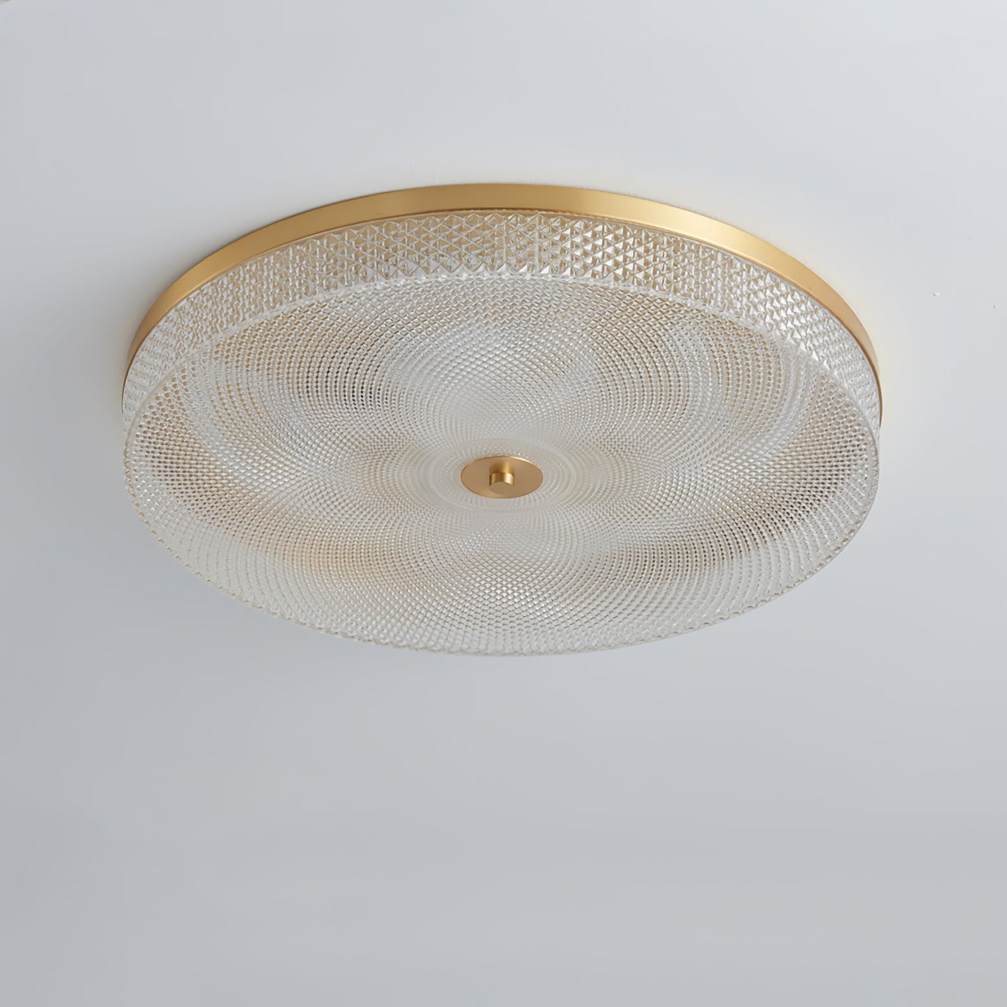 Glimmering Striped Ceiling Light | Brass, Acrylic, Metal | Gold Trim