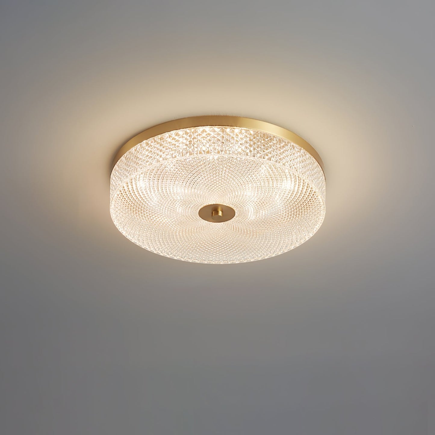 Glimmering Striped Ceiling Light | Brass, Acrylic, Metal | Gold Trim