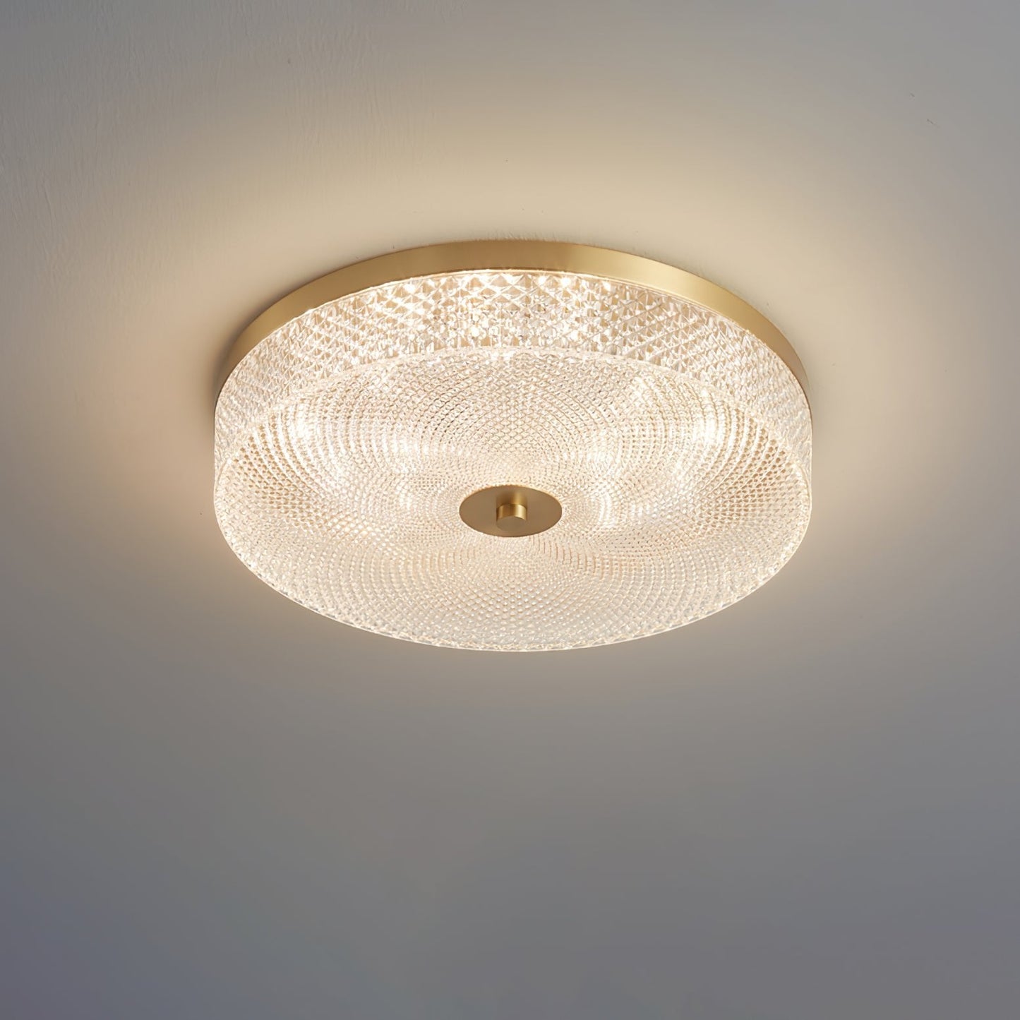 Glimmering Striped Ceiling Light | Brass, Acrylic, Metal | Gold Trim