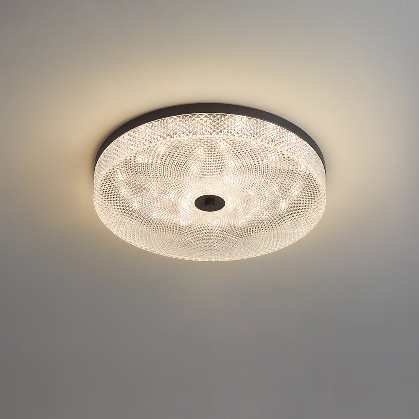 Glimmering Striped Ceiling Light | Brass, Acrylic, Metal | Gold Trim