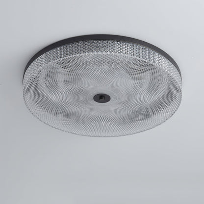 Glimmering Striped Ceiling Light | Brass, Acrylic, Metal | Gold Trim