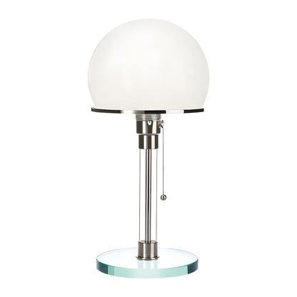 Globe Glass Table Lamp | Frosted Glass & Metal | Chrome