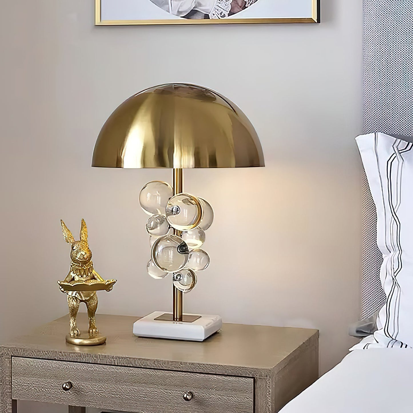 Globo Table Lamp | Copper & Marble | 32cm Diameter