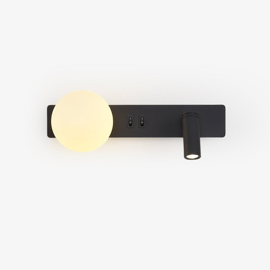 Glos Slim Wall Lamp | Milk-White Glass | White/Black