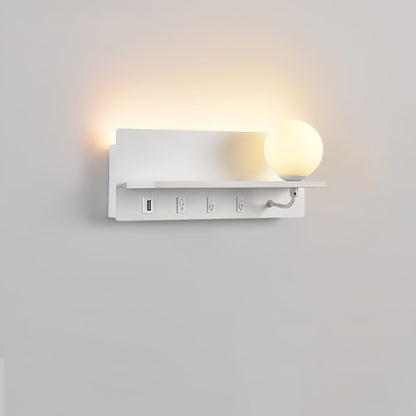 Glos Slim Wall Lamp | Milk-White Glass | White/Black